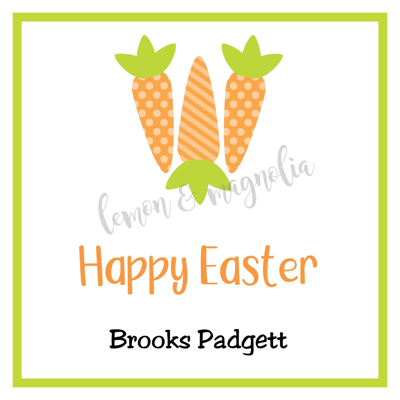 Three Carrot Easter Calling Card or Gift Tag