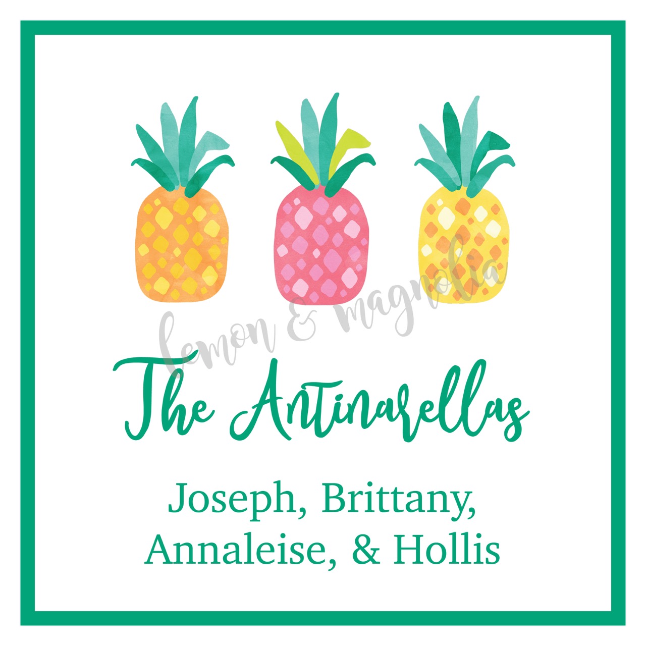 Pineapple Personalized Calling Card