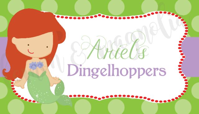 Princess Ariel Food Label/Tent