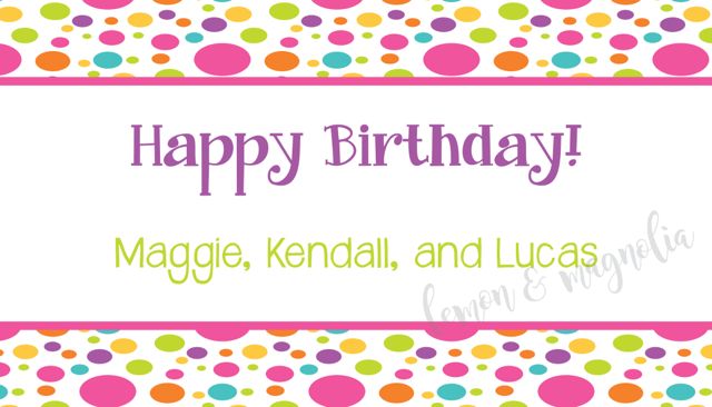Bright Dots Happy Birthday Personalized Calling Card