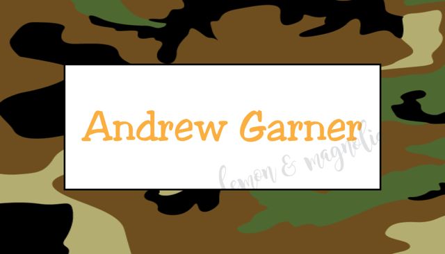 Camo Personalized Calling Card