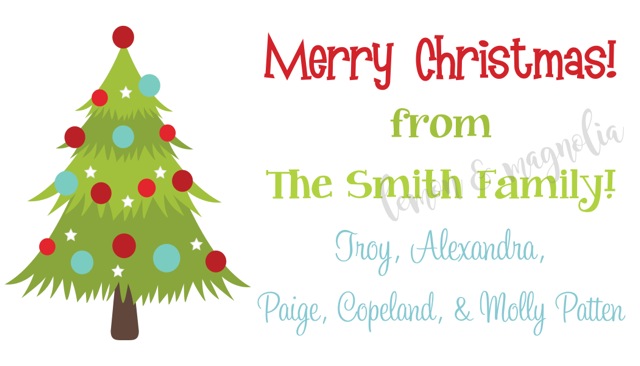Christmas Tree Personalized Christmas Calling Card
