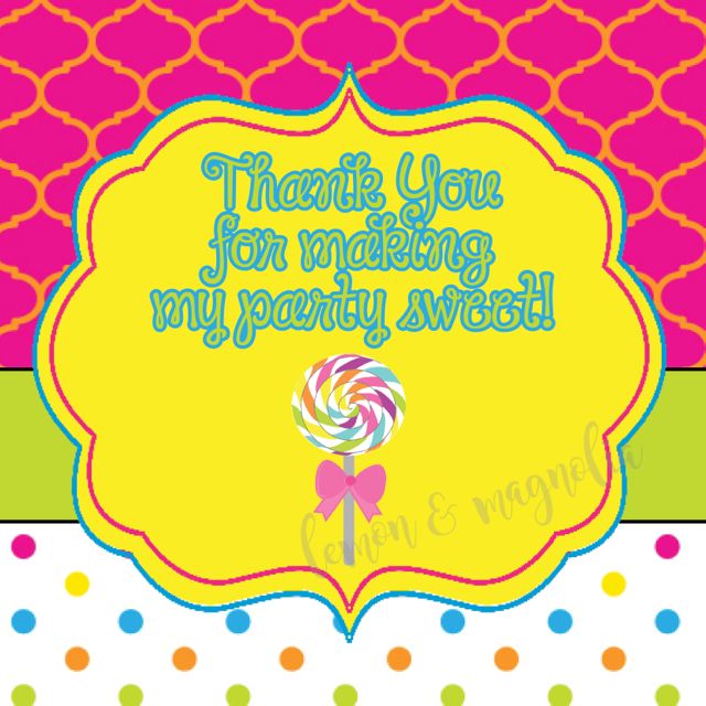 Candyland Birthday Favor Tags