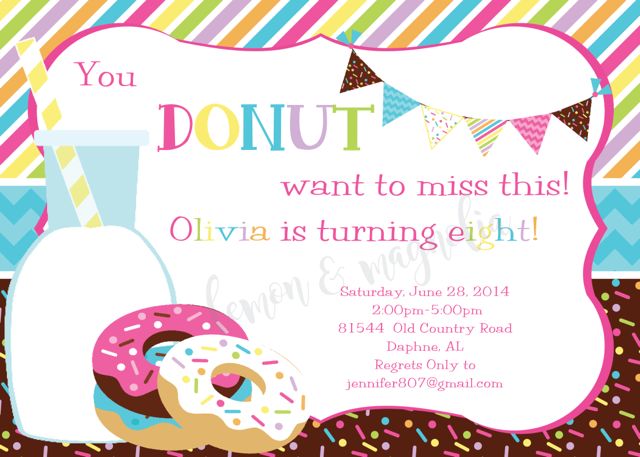 Donut Birthday Invitation
