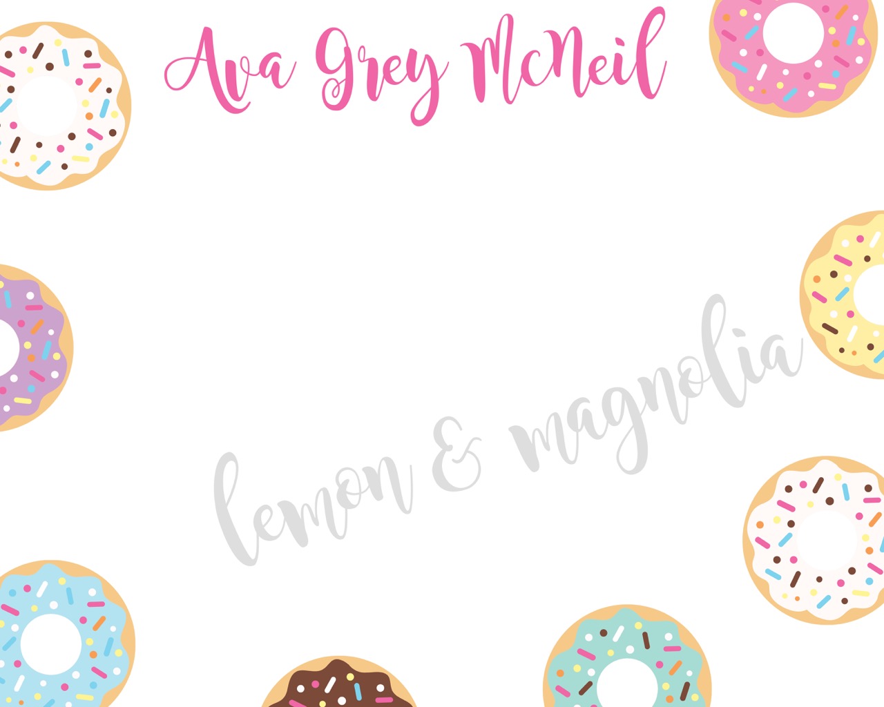 Personalized Donut Notecard