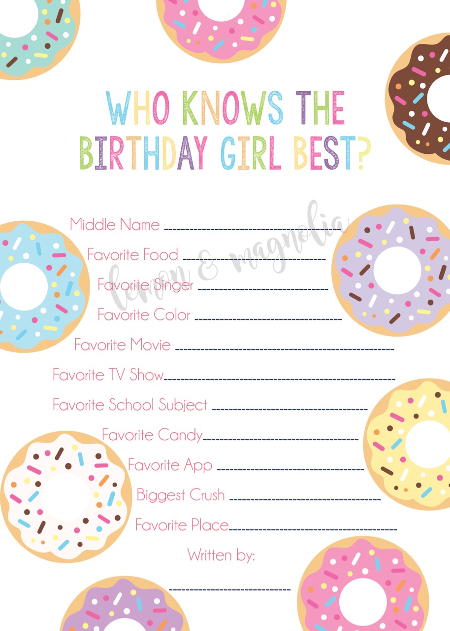 Donut Time Who Knows the Birthday Best Cards