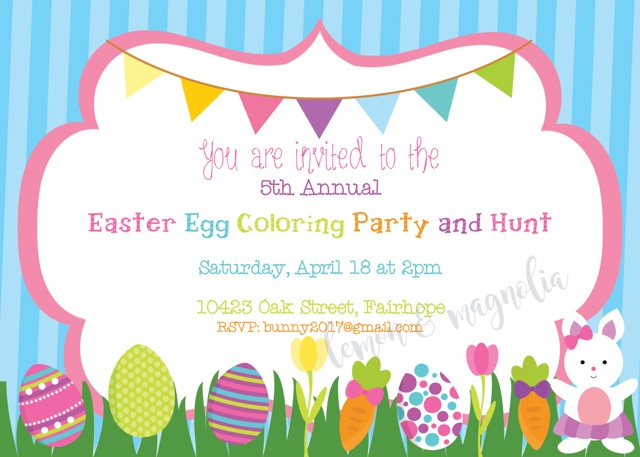 Easter Egg Decorating and Hunt Invitation