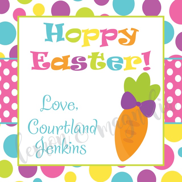 Easter Polka Dot with Carrot Personalized Calling Card