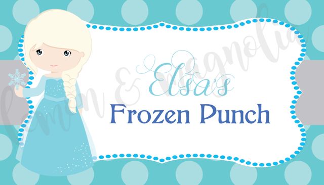 Princess Elsa Food Label/Tent