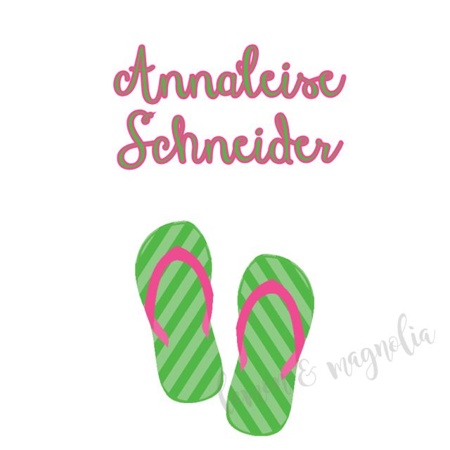 Green and Pink Flip Flop Calling Card