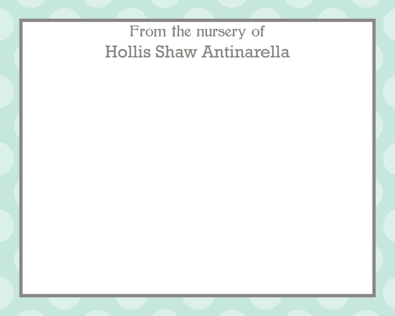 From the Nursery Personalized Notecards