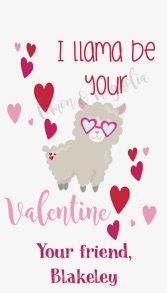 I llama be your Valentine Gift Tag