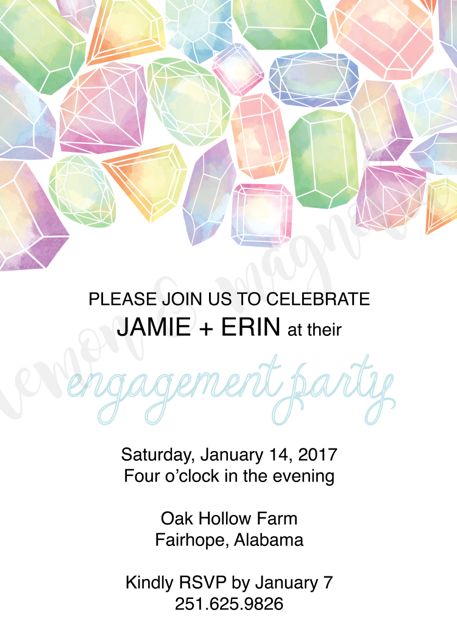 Jeweled Engagement Party Invitation