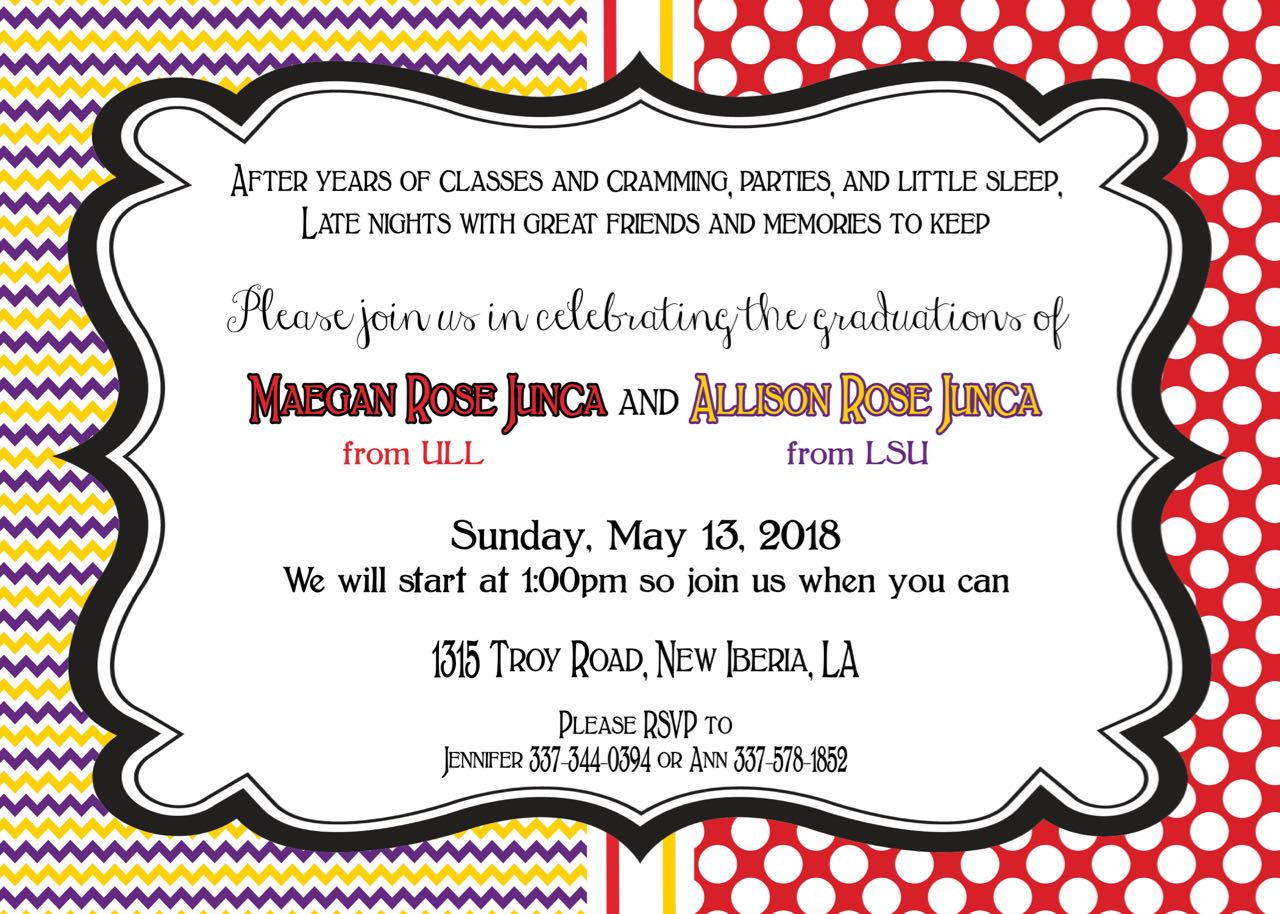 LSU and ULL House Divided Invitation