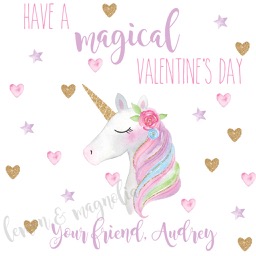 Magical Unicorn Valentine's Day Gift Tag