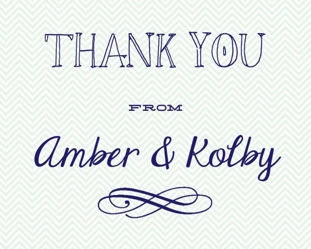 Mint and Navy Bridal Brunch Thank You Notecards