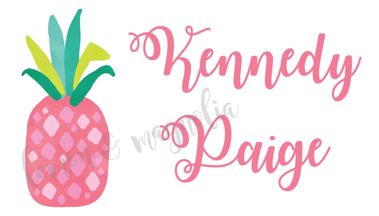 Pink Pineapple Personalized Gift Tag/Calling Card