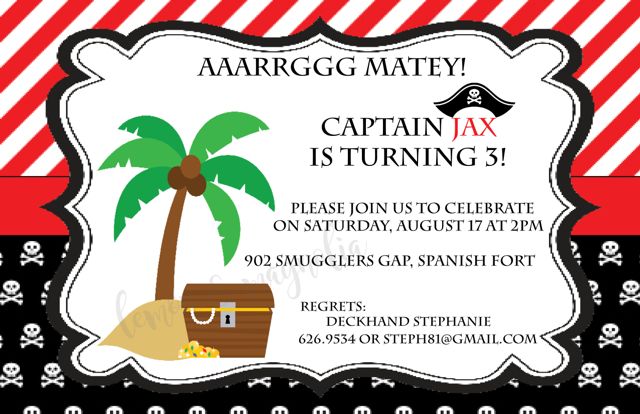 Pirate Birthday Invitation 2