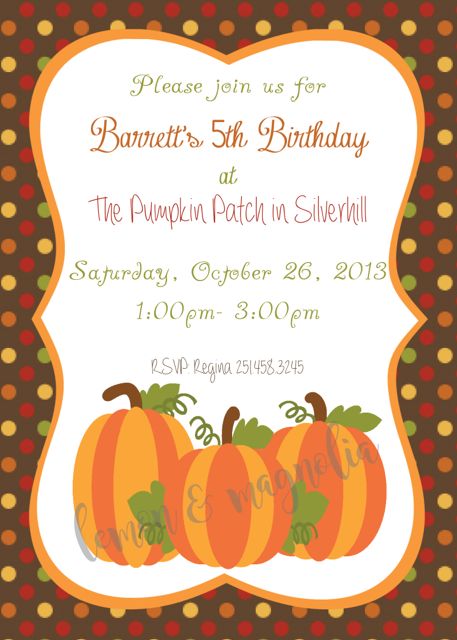 Pumpkin Patch Birthday Party