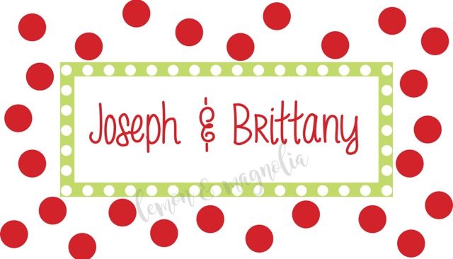 Red Polka Dot Personalized Christmas Calling Card