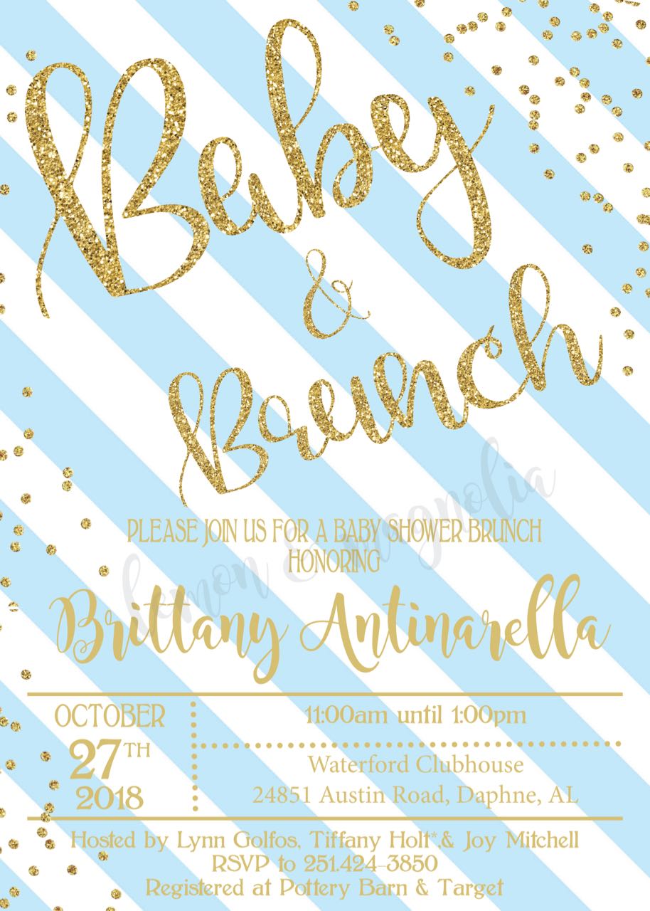 Stripe Baby Brunch Invitation