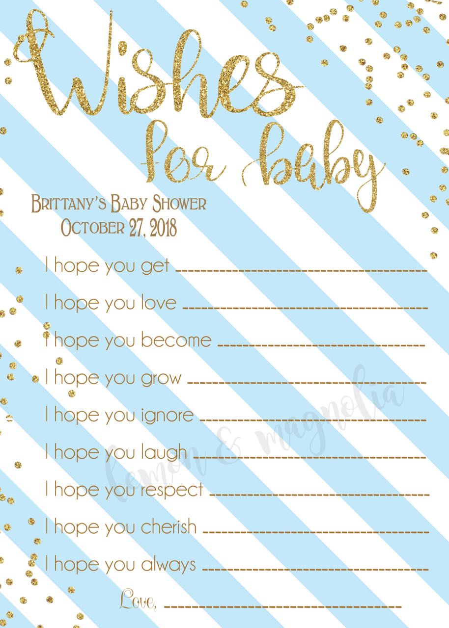 Stripe Baby Wish Cards