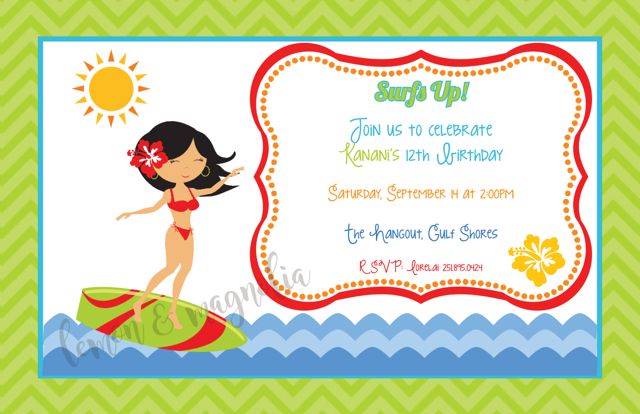Surf's Up Birthday Invitation