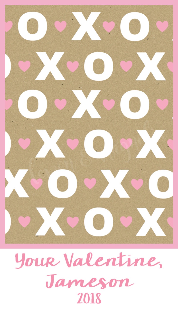 XO Heart Personalized Valentine Tag