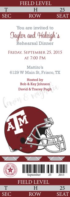 Texas A&M Ticket Invitation