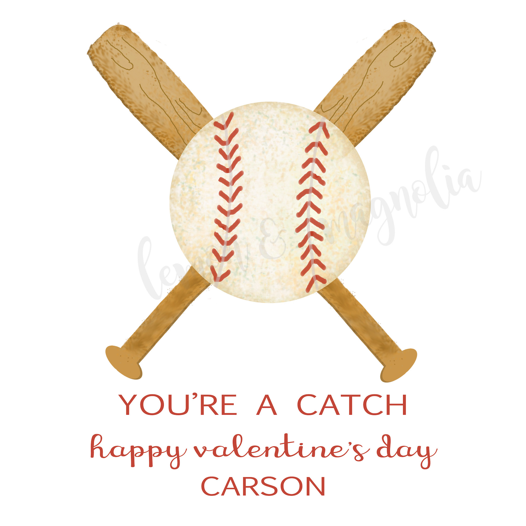 Watercolor Baseball Personalized Calling Cards or Gift Tags