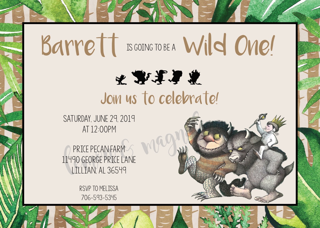 Where the Wild Things Are Invitation