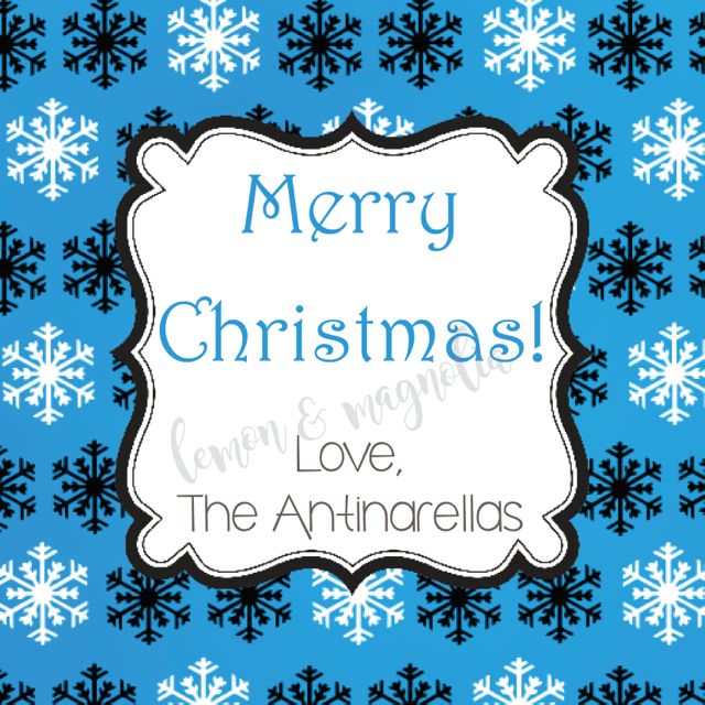 Blue Snowflake Personalized Christmas Gift Tag