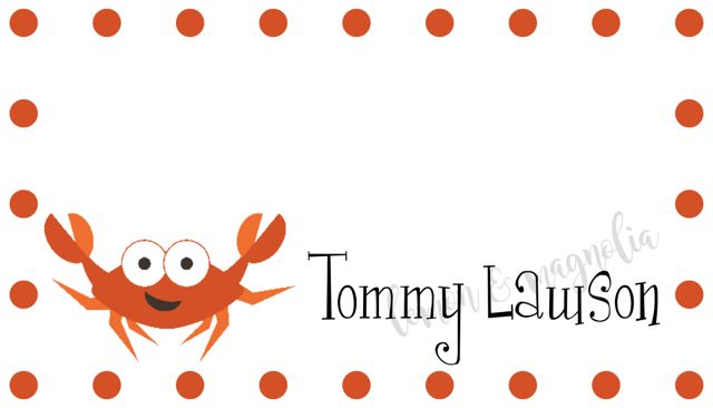 Crab Personalized Calling Card