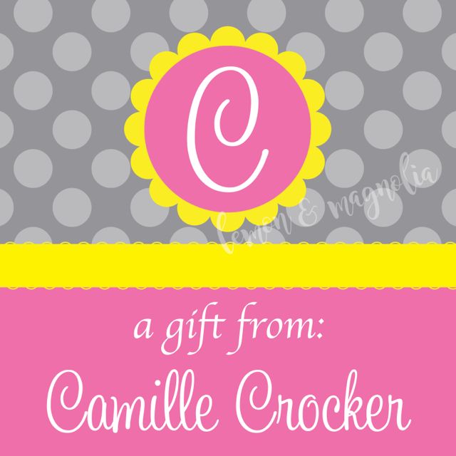 Grey Polka Dot with Pink and Yellow Personalized Calling Cards