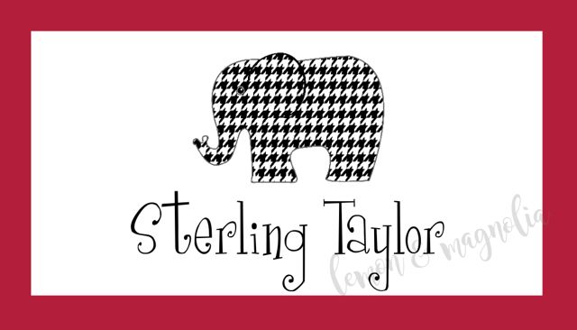 Houndstooth Elephant Personalized Calling Card