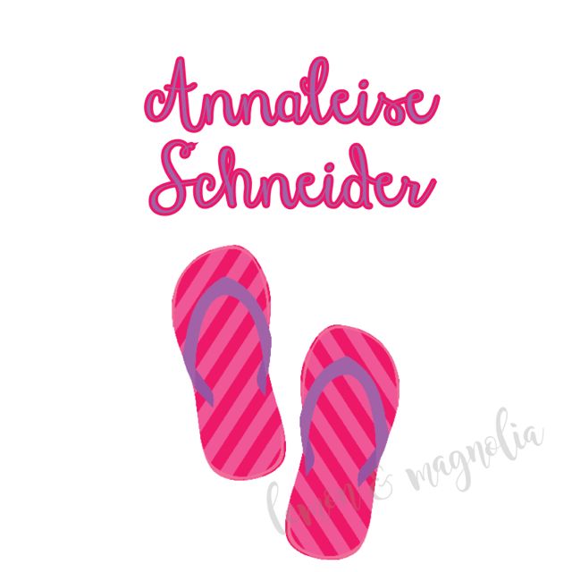 Pink and Purple Flip Flop Personalized Calling Card