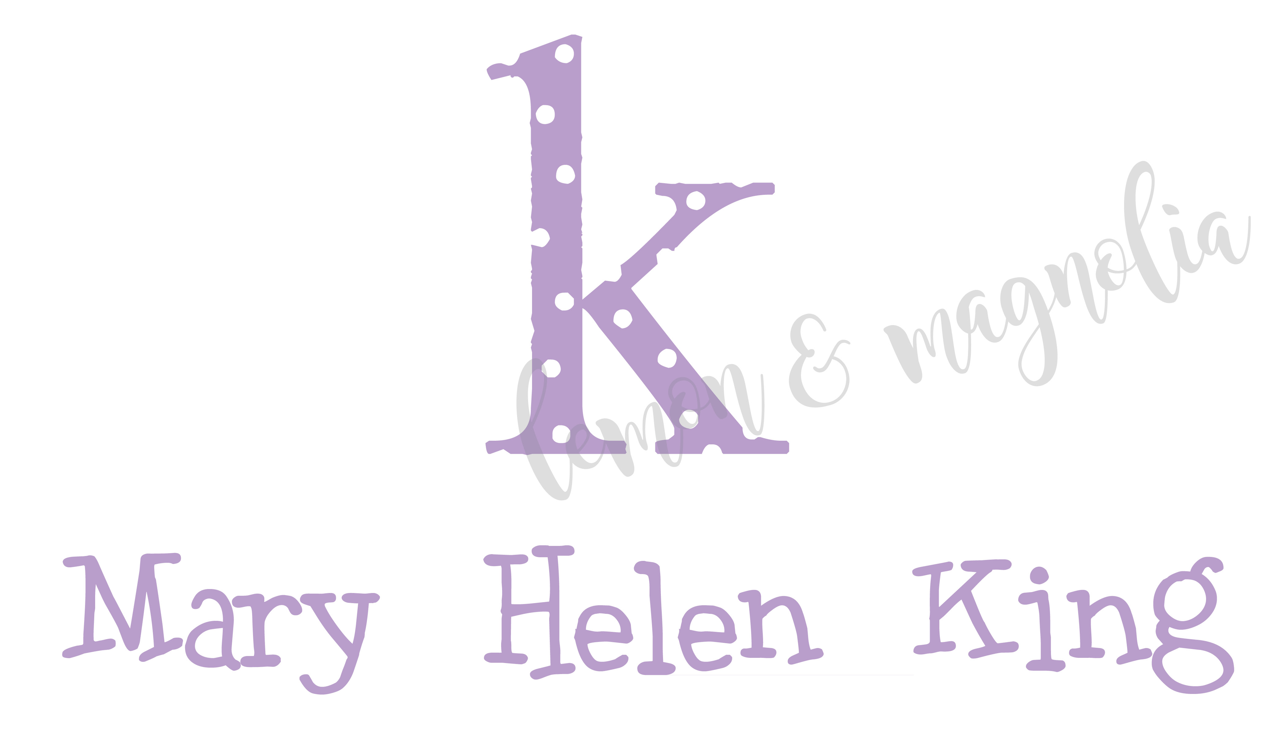 Lavender Polka Dot Initial Personalized Calling Card
