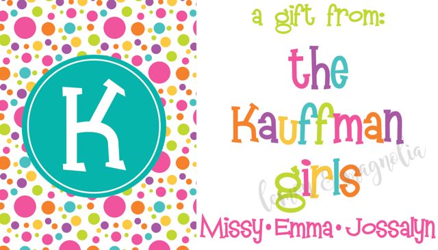 Bright Polka Dot Initial Personalized Calling Card