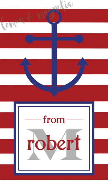 Red White and Blue Anchor Calling Card