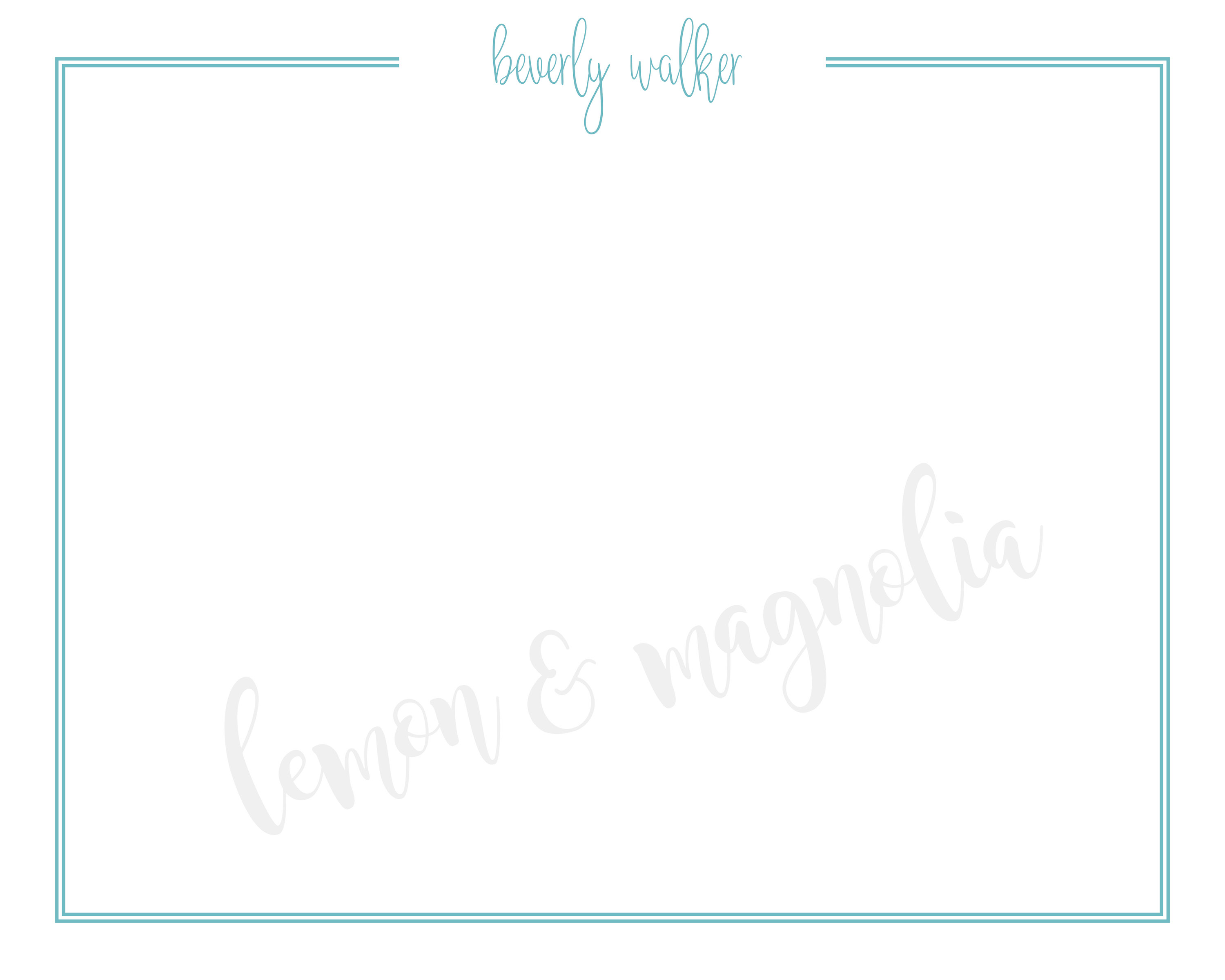 Personalized Double Line Flat front Notecard