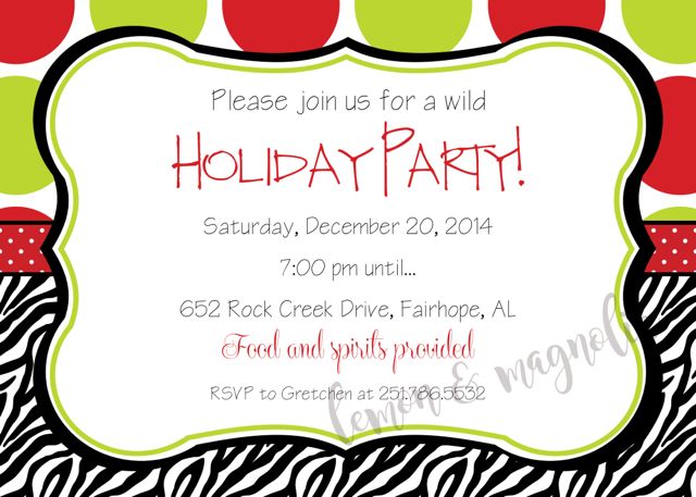 Wild Holiday Party Invitation