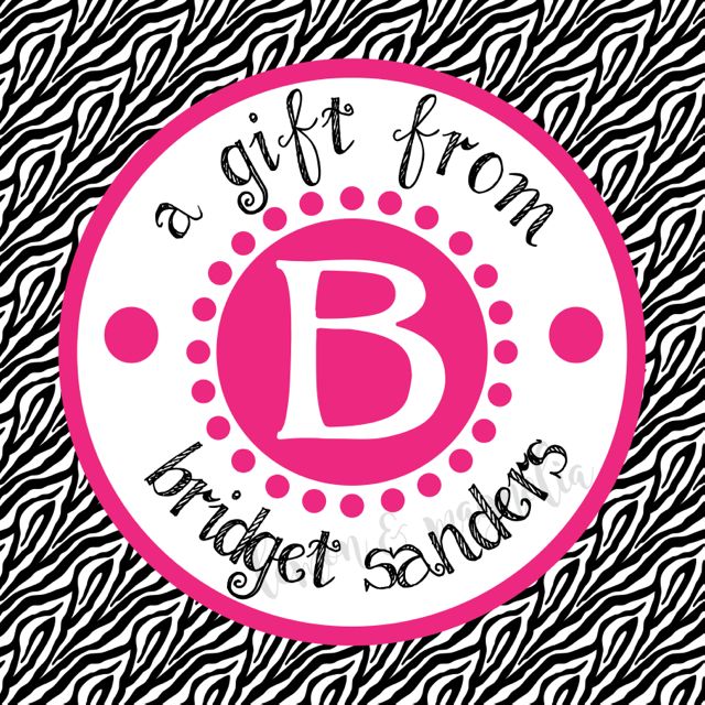 Zebra Pink Dot Initial Personalized Calling Card