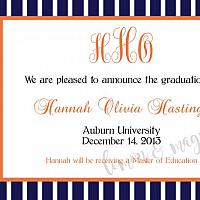 Auburn University Graduation Announcement with monogram