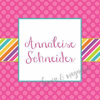 Pink Polka Dot with Bright Stripe Personalized Calling Card