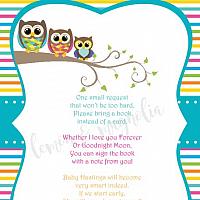 Book Owl Baby Shower Invitation