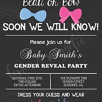 Beau or Bow Gender Reveal Invitation
