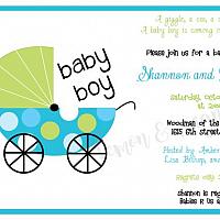 Baby Carriage Shower Invitation
