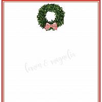 Boxwood Wreath with Bow Personalized Notecard