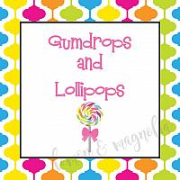 Candy Gumdrops and Lollipops Birthday Favor Tags