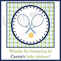 Blue and Green Tennis Favor Tags